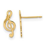 14k Madi K Polished Musical Treble Clef Post Earrings