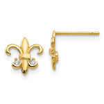 14k Madi K CZ Fleur de lis Post Earrings