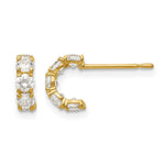 14k Madi K CZ Five Stone J-Hoop Post Earrings