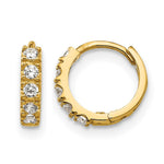 14k Madi K CZ 3x Hinged Hoop Earrings