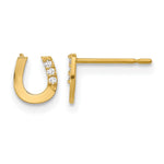 14k Madi K CZ Horseshoe Post Earrings