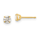 14k Madi K Round CZ Basket Set Stud Earrings