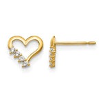 14k Madi K CZ Heart Post Earrings