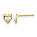 14k Yellow and Rose Gold Madi K Heart Post Earrings