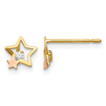 14k Yellow and Rose Gold Madi K CZ Star Post Earrings