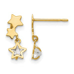 14k Madi K CZ Star Dangle Post Earrings