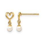 14k Madi K Freshwater Cultured Pearl Heart Dangle Post Earrings