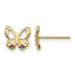 14k Madi K Red and Clear CZ Butterfly Post Earrings