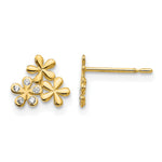 14k Madi K CZ Flowers Post Earrings