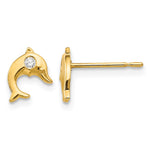 14k Madi K CZ Dolphin Post Earrings