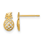14k Madi K Diamond-cut Pineapple Post Earrings