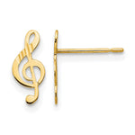 14k Madi K Diamond-cut Musical Treble Clef Post Earrings