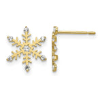14k Madi K CZ Snowflake Post Earrings