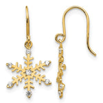 14k Madi K CZ Snowflake Dangle French Wire Earrings