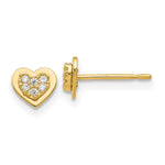 14k Madi K CZ Heart Childrens Post Earrings