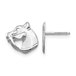 14k White Gold Madi K Horse Head Screwback Post Earrings