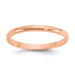 14K Rose Gold Madi K Polished Half Round Band Size 3 Ring