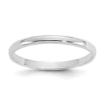14K White Gold Madi K Polished Half Round Band Size 3 Ring