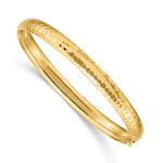 14k Madi K Kids Polished Hammered Hinged Bangle