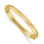 14k Madi K Kids Polished Diamond-cut Hinged Bangle