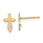 14k Madi K Kids CZ Cross Post Earrings