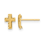 14k Madi K Satin and Polished Diamond-cut Cross Post Earrings