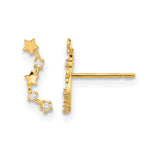 14k Madi K Curved Stars CZ Childrens Post Dangle Earrings