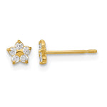 14k Madi K Kids CZ Star Childrens Post Earrings