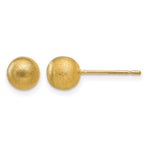 14K Satin Puffed Ball Post Earrings