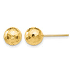 14K Polished Faceted Diamond-cut Puffed Ball Post Earrings