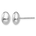 14K White Gold 10x Polished Puffed Oval Button Post Earrings