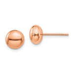14k Rose Polished Button Post Earrings