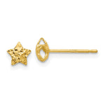 14K Diamond Cut Puffed Star Post Earrings