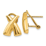14k Polished X Omega Back Post Earrings
