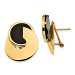 14k Black Onyx Fancy Contemporary Omega Back Earrings