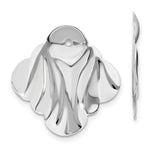 14k White Gold Polished Hammered Fancy Earring Jackets