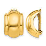 14k 12x Polished Half Hoop Omega Back Non-pierced Earrings