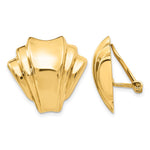 14k Polished Fan Omega Back Non-pierced Earrings