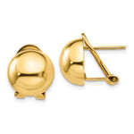14k Omega Clip Half Ball Earrings