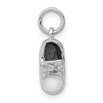 14k 3-D White Gold Baby Shoe Charm