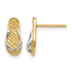 14K and White Rhodium Flip-Flop Post Earrings