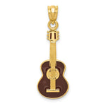 14k Enameled Guitar Pendant