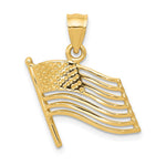 14K Cut-out American Flag Pendant