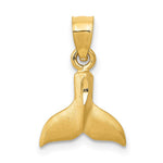 14K 3-D Whale Tail Pendant