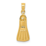 14K 3-D Scuba Flipper Pendant