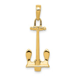 14K 3-D Navy T-Bar Anchor Pendant