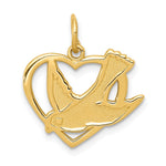 14k Peace Bird Charm