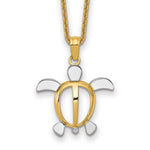 14k Rhodium Sea Turtle Necklace