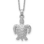 14k White Gold Sea Turtle Necklace