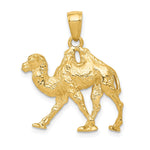 14k 3-D 2-Hump Camel Pendant